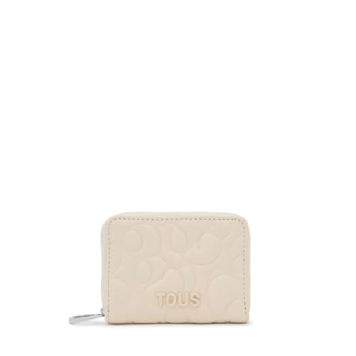 Monedero de piel Tous Greta beige compacto que ahorra espacio en el bolso