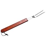WEKADRIN Edelstahl Grillspieß mit Holzgriff Grillgabel für Fleisch Gemüse Bruchfestes Bbq Grillzubehör für Camping und Outdoor