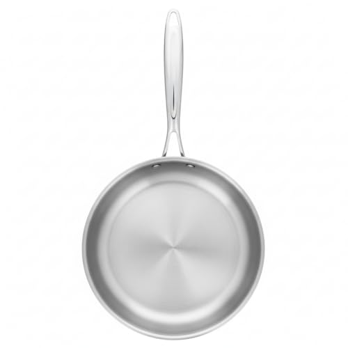 Santa Clara - Sartén 26 cm Acero Inoxidable 18/10 Trifusión sin Revestimiento para Inducción, Apta Horno Gas Vitro, Cocina Saludable, Sartén Acero Inoxidable Sin Tóxicos