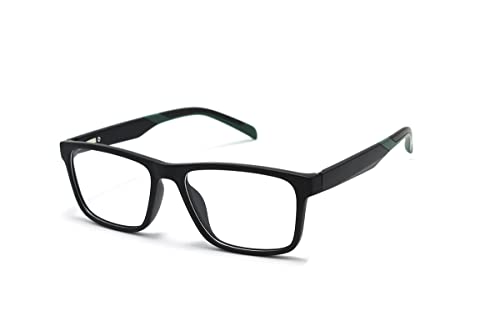 Óculos Armação De Grau Retangular Masculina Com Molas Nas Hastes Jc-1006 (Preto-Verde)