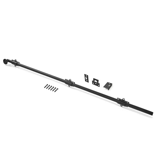 Loquet de porte hollandais résistant laiton massif noir mat anti-jeu 91cm
