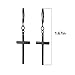 3 Pairs Mens Cross Drop Dangle Earrings Set Hanging Dangling Crucifix Hinged Earingings Stainless Steel Black Gold Silver