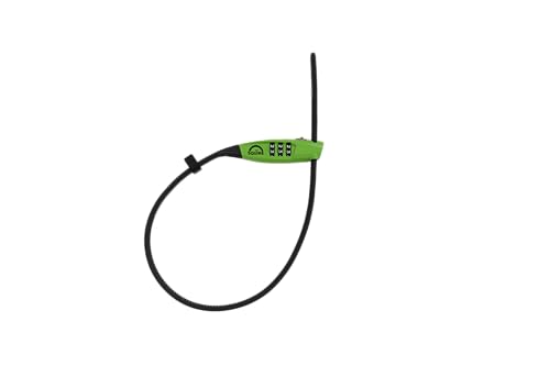 Squire Bike Locks STRAPLOK™ Combi 10 - Ultra-Lightweight Multi-Functional Zip-Tie Style Café Bike Lock with 10mm Stainless Steel Core, 450mm Length, 3-Wheel Recodable Combination - Green