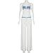 YHUCTRE 2025 Summer Women Two Piece Outfits Sets Women Vest Pants Set Sleeveless Top Loose Drawstring Waist Pants (WHITE,M)