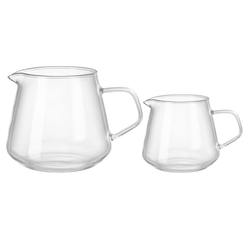 Jarra de vidrio para café sin derrames, juego termo-resistente de 400ml y 650ml 2