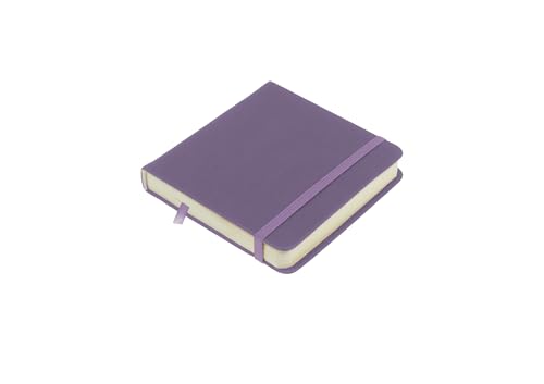 Image of Kangaro Sketchbook 12 x 12 cm Heather Purple PU Hard Cover 80 Sheets 140 g Cream Paper with Elastic Band and Ribbon