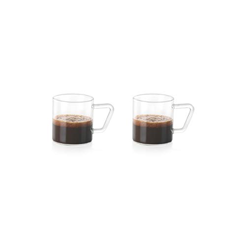 Image of Borosil Vision Glass Set, 295ml, Set of 6, Transparent & Espresso Classic (120 Ml) - Coffee Mug Combo