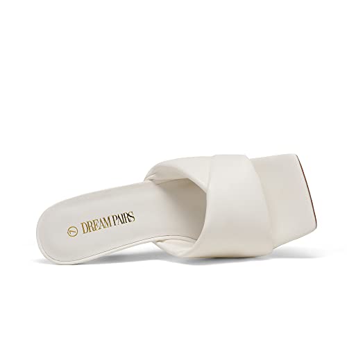 DREAM PAIRS Women’s High Stilettos Heels Mules Open Square Toe Slip On Comfort Sexy Dress Pumps Sandals Evening Party Prom Dance Shoes4