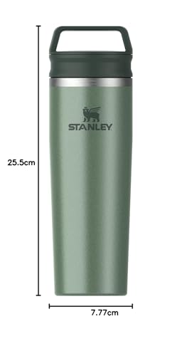 Image of STANLEY Cafe To Go Travel Mug 20 oz | Leakproof Two-Part Drink Through Lid | Tumbler Cup for Coffee, Tea and Drinks | Insulated Stainless Steel Coffee Mug | BPA-Free | Hammertone Green