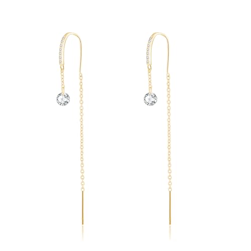 Pendientes de plata 925 antialérgicos con cadena para mujer y niña