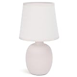 Aigostar Lámpara de Mesa de Cerámica con Elegante Diseño, Estudio - H31cm (Color Albaricoque)