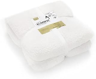 Penguin Home® Solid Sherpa Blanket|Colour - Cream White| Ultra Soft Plush Thick Cosy Fuzzy Fluffy Microfiber Throw for All Season Use Bedroom Couch & Home|Size-130x180cm|