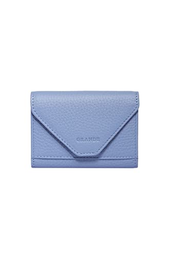 Image of grande 3639 Card Cases, Iced Blue, Small, Leather Card Holder Slim Minimalist Small Accordion Magnetic Wallet