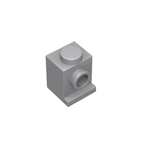 Plwooyur Classic Brick Bulk, 100pcs Light Gray 1x1 Brick with Headlight, Compatible with LEGO, Building Blocks for MOC, Ages 6+