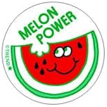 Melon Power/Watermelon Scent Scratch n Sniff Retro Stinky Stickers by TREND; 24 Seals/Pack - Authentic 1980s Designs!