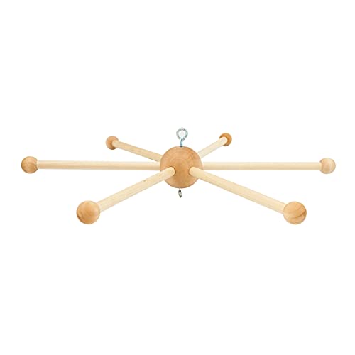 Faddare Baby Wooden Mobile Hanger, Wooden Mobile Frame Toy Hanger Wood Bed Bell Wind Chimes Baby Crib Hanger Frame, DIY Crafts Photography Props Newborn Gift(Type: 3)