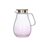  Pichet à Eau Pichet en verre multicolore avec poignée et bec à hautes températures résistantes à la température, pichet de jus de théière de luxe de luxe (bleu/rose) Carafe à Eau/Pichet en Verre (