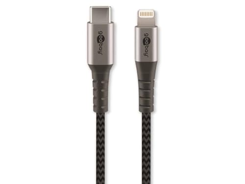 Goobay Cavo Lightning Apple - Certificato Mfi - Cavo Tessile Premium Extra Robusto Con Spine In Metallo - Da Usb-C A Lightning - 0,5 M