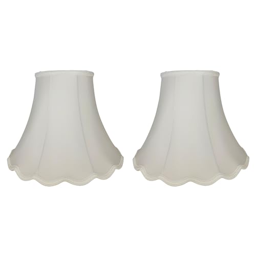 Image of Royal Designs, Inc. Scalloped Bell Designer Lamp Shade, DSO-83-8WH-2, 4 x 8 x 7.25, White, Pack of 2