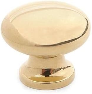 Classic Turned Cabinet Knob — 3/4" Polished Solid Brass, Small Round Design for Barrister Bookcases, Drawers, and Cabinets, Elegant Vintage Restoration Hardware