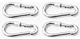 Marine Part Depot Four Stainless Steel Carabiner Spring Snap Links with Screw Lock 4-1/4"