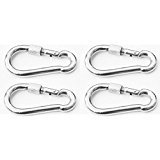 Marine Part Depot Four Stainless Steel Carabiner Spring Snap Links with Screw Lock 4-1/4