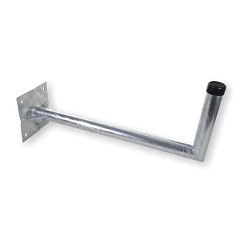 Erwin Weiß GmbH Supporto da Parete in Acciaio, Distanza 69 cm per Parabole Satellitari e Stazioni Meteo, Tubo in Acciaio 48 mm, Staffa Angolare per Antenna