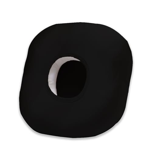 Image of Ear Piercing Pillow for Side Sleepers with Ear Hole, Donut Pillow for Ear with Silky Pillowcase for CNH and Ear Pain Inflammation Pressure Sores Piercing, Ear Guard Pillow (Black Silk)