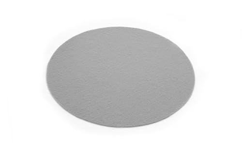 Primaflor - Ideen in Textil Event-Teppich Hochzeitsteppich Podium Rund, Grau, 50cm Durchmesser, Schwer Entflammbar, Weihnachtsbaum-Decke, Teppich, Stehtisch-Unterleger