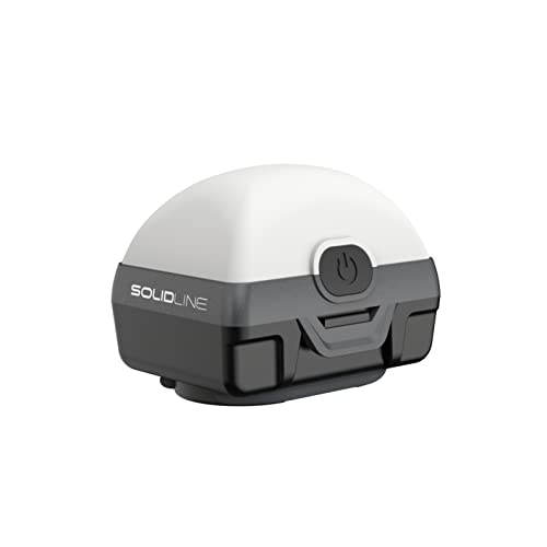 Solidline Camp2, super helle LED Campinglampe, Multifunktionsleuchte, Backup Licht, 140 Lumen, 30 Meter Leuchtweite, 7 Stunden Leuchtdauer, blendfreies Licht, AAA Batterien (mitgeliefert), 1 Stk.