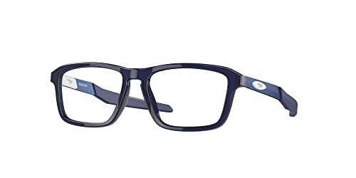 Oakley Youth OY8023 Quad Out Rectangular Prescription Eyewear Frames, Polished Ice Blue/Demo Lens, 47 mm