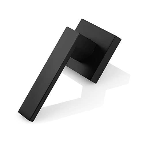 Probrico HMDMBK-DL01-2PACK [Pack Of 2 Door Lever Dummy Lever Door Handle For Closets French Doors,Square Dummy Door Lever,Non-Turning Single Side Pull thumb #1