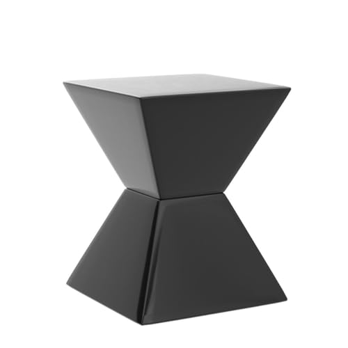 Image of Shoppee Collection Geometric Square Top Side End Accent Table (Black)