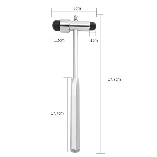 Trömner Neurologischer Reflexhammer mit Eingebautem Pinsel,Neuro Reflexhammer mit Doppel-Kunststoffkopf,Perkussions-Reflexhammer,Multifunktionaler Neurologischer Reflexdiagnosehammer,Schwarz