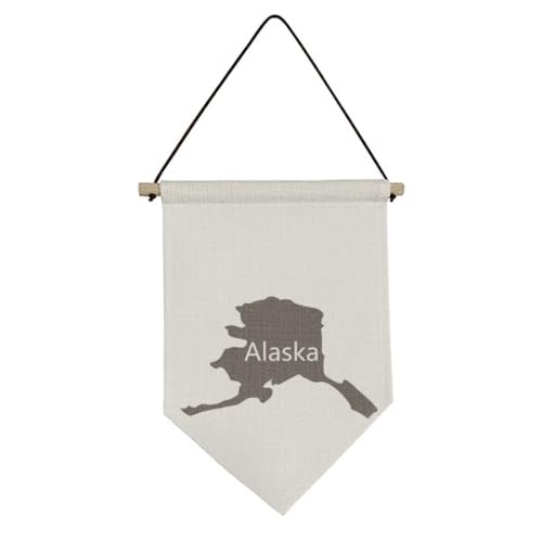 Drapeau de l'Alaska USA en toile pour salon et bureau style chalet nordique