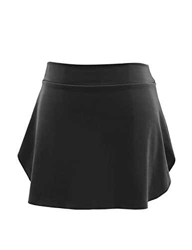 Daydance Girls Women Pull On Ballet Skirt Elastic Mini Skirt for Dancing, A Size Up