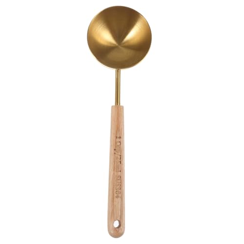 WEKADRIN 木製ハンドル付きステンレス製計量スプーン ミルクパウダー コーヒー豆 スパイス用 キッチンベーキング対応 耐錆性と注ぎやすさを