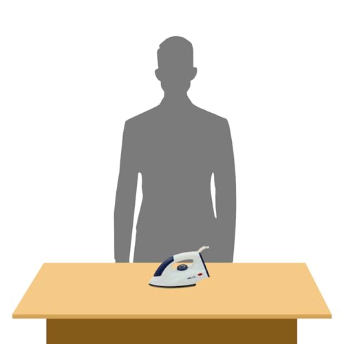 iBELL DIAMOND 1000 Watts Dry Iron Box with Aluminium Alloy Sole Plate, PTFE Coated, Adjustable Thermostat Control & Shock Proof Body (White)