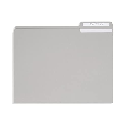 100 Blue Summit Supplies Gray File Folders Letter Size - Durable 11pt Grey Folders, 1/3 Cut 3 Tabs Gray Folders, Holds Letter Size Documents - Thumbnail 6