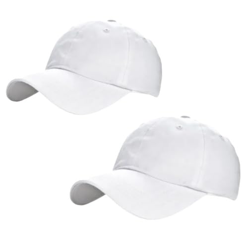 Kit 2 Boné Liso de Algodão Tecido Aba Curva Branco