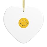 Weihnachtsbaum-Anhänger aus Keramik, zum Aufhängen, YYHWHJDE Sunny Smile, Drucke, exquisites Design, 7,9 x 7,9 cm