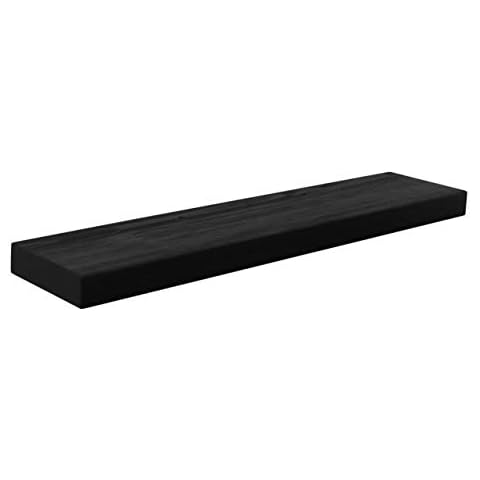 Joel's Antiques | 36 Inch Floating Shelves for Wall | Made of Natural Wood and Easy Install | Heavy Duty Rustic Book Shelves | Perfect for Bathroom, Kitchen, Living Room | Black 36x7x3 Inches Cover