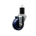 Stainless Steel Solid Polyurethane Expanding Stem Swivel Caster with 3.5 Inch Blue Wheel and 1-3/4
