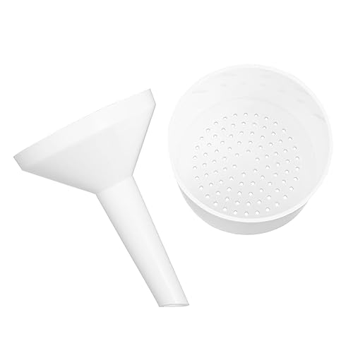 OUNONA 2pcs Cooking Strainer Plastic White Oil Strainer Lab Bottle Filling Funnels Buchner Filter