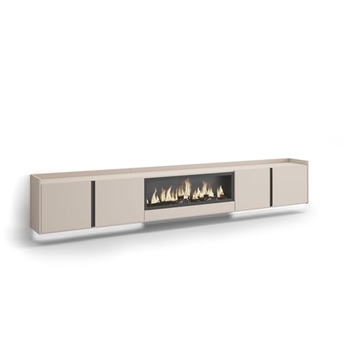 Skraut Home | Meuble TV | Banc Télé | Grand Espace de Rangement | 315x50x35 cm | pour écrans jusqu'à 80