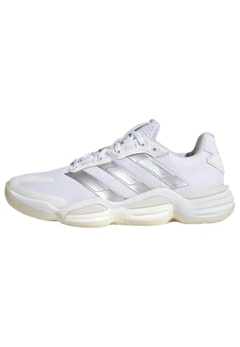 adidas Mujer Stabil 16 Indoor Shoes, Ftwwht/Silvermet/Greone, 42 2/3 EU