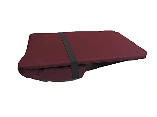 Image of Original BackJack-Made in THE USA- Folding Burgundy Cotton Fabric Lightweight Floor Seating Chair for Gaming, Families, Parents, Daycare, Back Support, Reading, Yoga, Meditation, Dorm