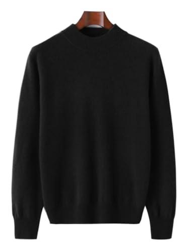 Men’s Mock Neck Pullover Sweater Merino Wool Winter Knitted Long Sleeve Casual Solid Color Top2