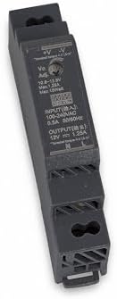 Mean Well HDR-15-12 LED Power Supply Transformer DIN Rail Power Supply (DIN-Rail) HDR-15-12 12 V/DC 15 W LED Transformer for LED Lighting, Black, 90 x 17.5 x 54.5 mm