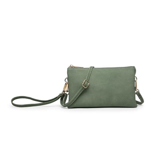 Image of JEN & CO. Riley Small Crossbody Bags Vegan Leather Wristlet Wallets Clutch Purses Shoulder Handbag for Women